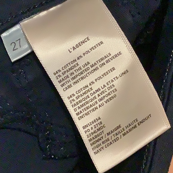 L’agence size 27 Margot skinny high rise, navy coated jeans - Picture 12 of 16